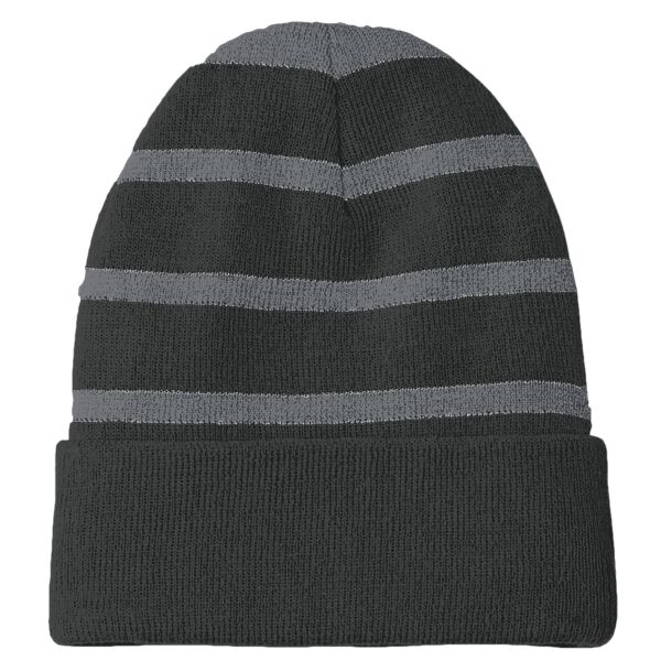 Striped Beanie with Solid Band Thumbnail